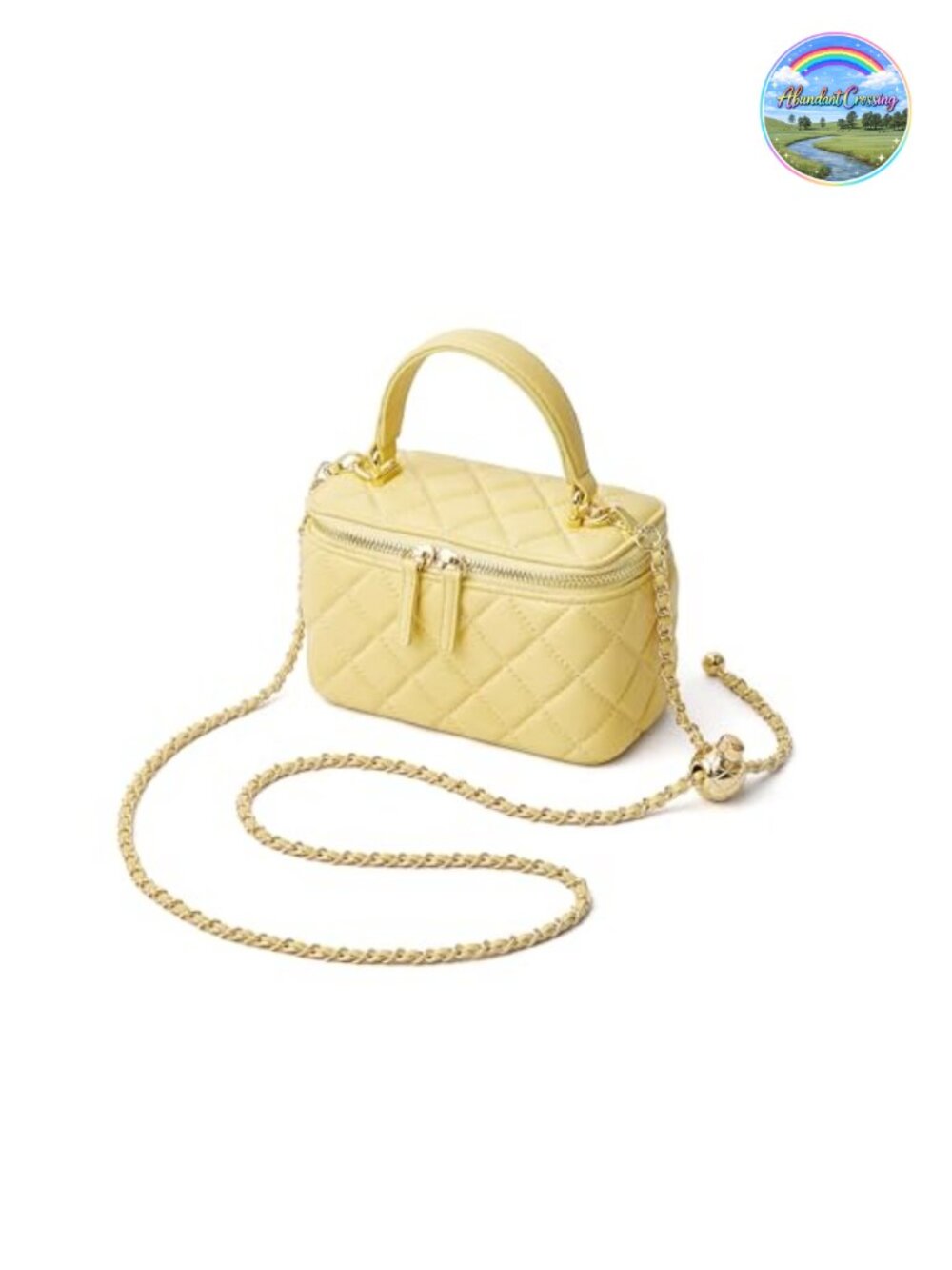 Genuine Leather Small Crossbody Bag for Women Quilted Box Purse with Chain Strap
